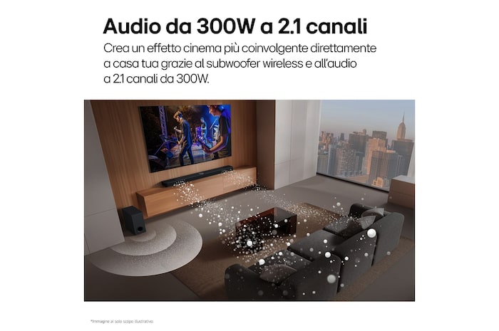 Caratteristica Audio da 300W a 2.1 canali